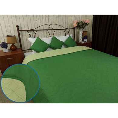 Летнее стеганое одеяло-покрывало микрофайбер Звезда Grass зеленое 150х215