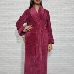 Довгий жіночий халат без капюшона ns 8535 баклажан