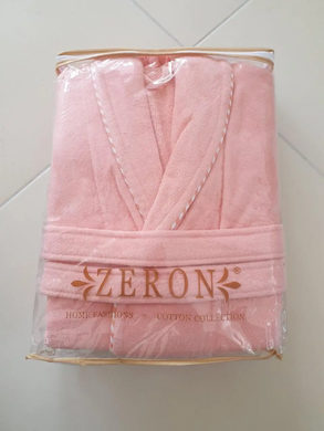 Персиковый велюровый халат для женщин Шаль без капюшона XL