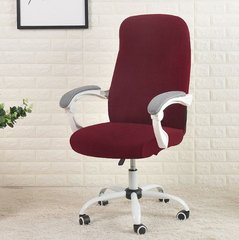 Чехол для офисного кресла бордовый эластичный-жаккард M