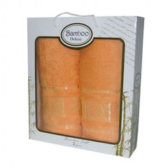 Комплект полотенец из бамбука Bamboo оранжевый в коробке