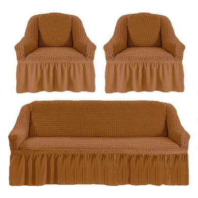 Чехол универсальный на диван и 2 кресла золото (21)