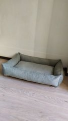 Уютный лежак для собак и котов ручной работы Rizo серо - зеленый