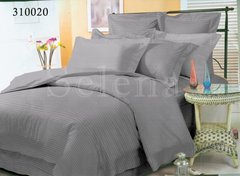 Однотонный серый постельный комплект белья из сатина Stripe Семейный