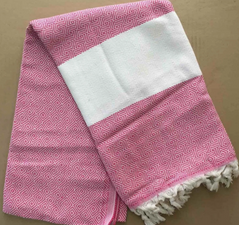 Пляжний рушник Peshtemal рожевий широка смужка