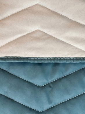 Стеганое покрывало Zigzag grey+indian teal двустороннее 200х220