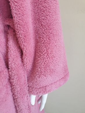 Довгий світло рожевий жіночий халат з капюшоном Welsoft L