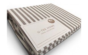 Постільний комплект Cacao Stripe U-tek бавовна Hotel Collection какао Двохспальний