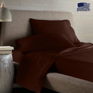 Однотонна постільна білизна сатин Jefferson Dark Chocolate коричневе Євро