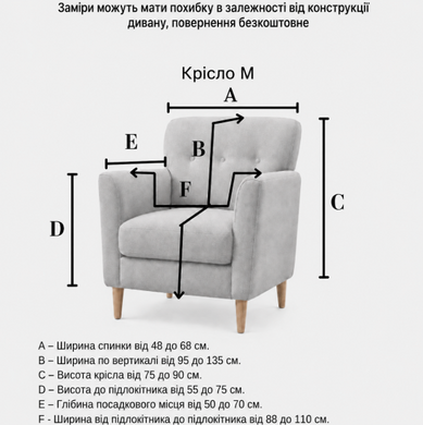 Чохол на одномісне крісло Slavich сірий трикотаж жаккард клітинка
