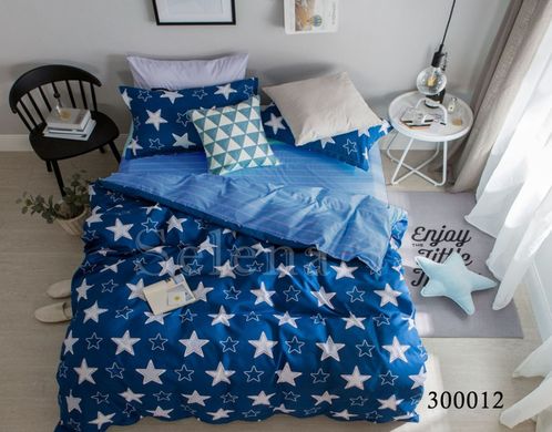 Комплект постельного белья Звезды синие сатин Семейный