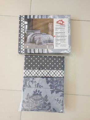 Комплект бязевої постільної білизни Квіти синій Євро