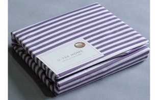 Постільний комплект Plum 30 Stripe U-tek бавовна Hotel Collection біло-сливовий Євро