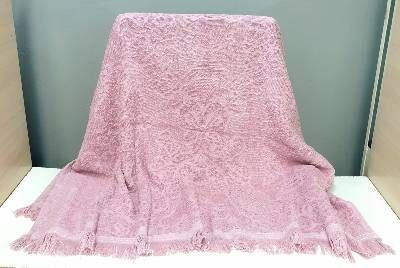 Полотенце для сауны махровое с узором розовое