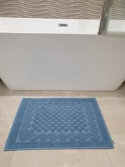 Килимок для ванної Zeron 50х70 сіро-блакитний Шахова дошка