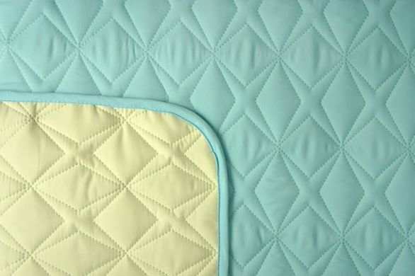 Летнее стеганое одеяло-покрывало микрофайбер Звезда голубое 150х215