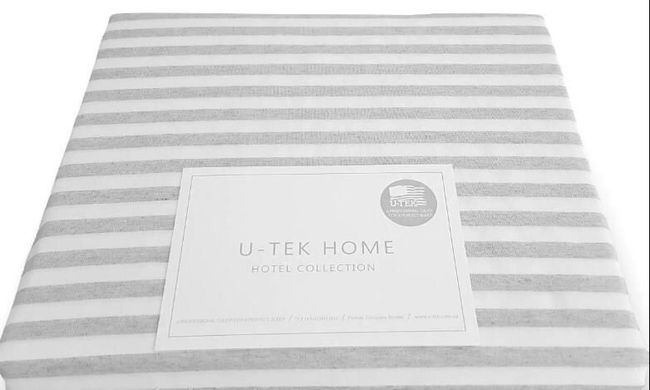 Постельный комплект Grey 30 Stripe U-tek хлопок Hotel Collection серый Полуторный