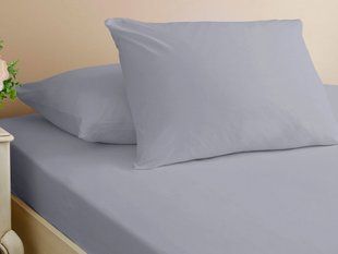 Трикотажная простынь на резинке Jersey серая 180*200