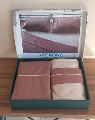 Постільний набір V1 капучіно з бавовни Cotton з простирадлом 160х200 на резинці
