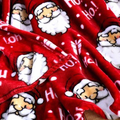 Флісове покривало-плед у новорічному стилі C-0066 Santa Ho! 160х200
