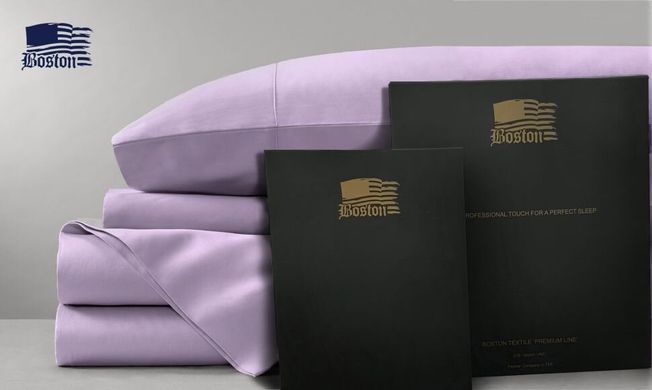 Однотонна постільна білизна сатин Jefferson Lilac бузкове Двохспальна