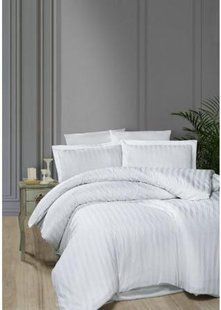 Сатиновое постельное белье Broad Line White Евро
