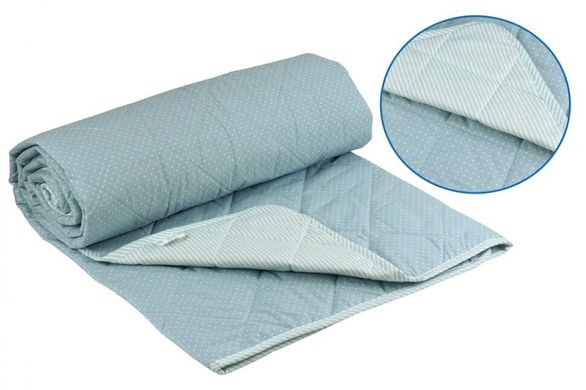 Летнее хлопковое одеяло голубое в бязи 140х205