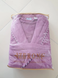 Фиолетовый велюровый халат для женщин Шаль без капюшона S