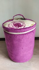 Корзина для игрушек и вещей текстильная Rizo фиолетовая с розами 38х48