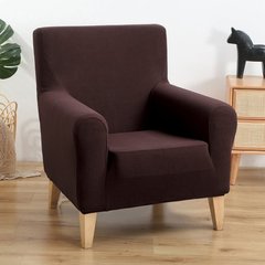 Универсальный чехол на кресло-диван коричнкевый трикотаж-жаккард