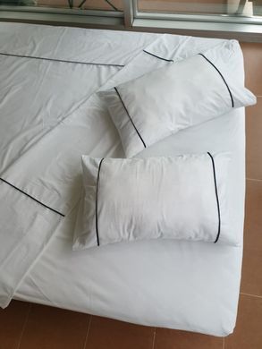 Постельный набор V2 белый из хлопка Cotton з простынью 160х200 на резинке