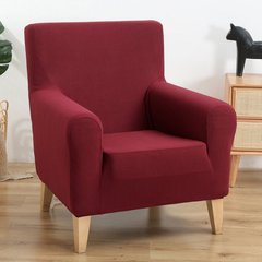 Универсальный чехол на кресло-диван бордовый трикотаж-жаккард