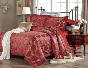 Постільна білизна жаккард шовковий La Scala 3D-116 з шовковою вишивкою Сімейний
