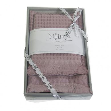 Набор лиловых вафельных полотенец NILhome (2 шт)
