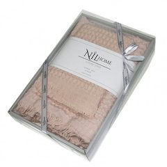 Набор персиковых вафельных полотенец NILhome (2 шт)
