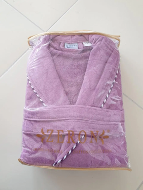 Фиолетовый велюровый халат для женщин Шаль без капюшона XL
