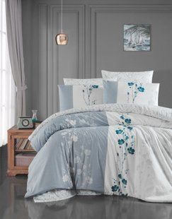 Постельное бельеde luxe ранфорс Carmelia grey серый Евро