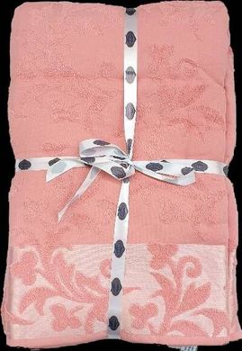 Махровая хлопковая двухсторонняя простынь Nazya pembe розового цвета 200х220