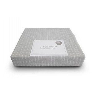 Наволочка Stripe Grey-White Hotel Collection U-tek бавовна сіра 70х70