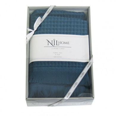 Набор синих вафельных полотенец NILhome (2 шт)