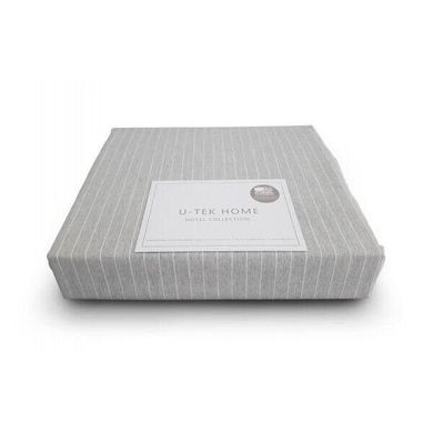 Постельный комплект Grey-White Stripe U-tek хлопок Hotel Collection серый Полуторный