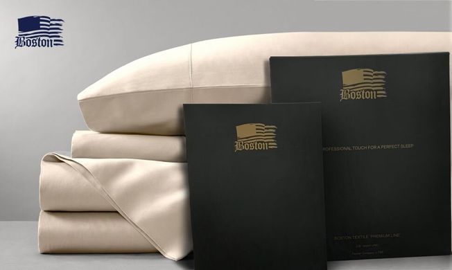 Простынь Beige сатиновая Jefferson бежевая 143х215