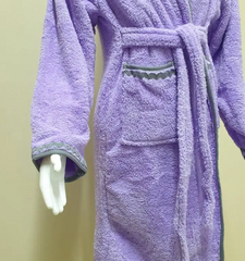 Лавандовый детский махровый халат с полосками Welsoft 9-10 лет