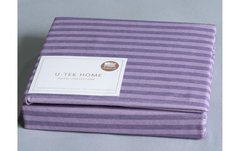 Постельный комплект Plum-Lilac 30 Stripe U-tek хлопок Hotel Collection сиреневый Семейный