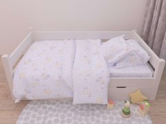 Детское белье в кроватку из ранфорс 511 Мишутки голубой