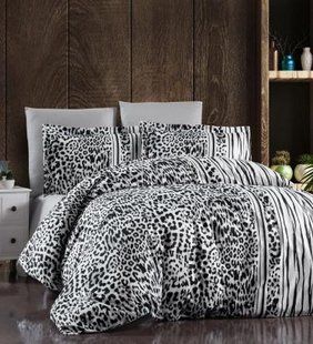 Сатиновое постельное белье Leopard Black Евро