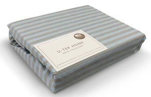 Простынь на резинке Blue-Grey 30 U-tek хлопок Hotel Collection голубая 200х220
