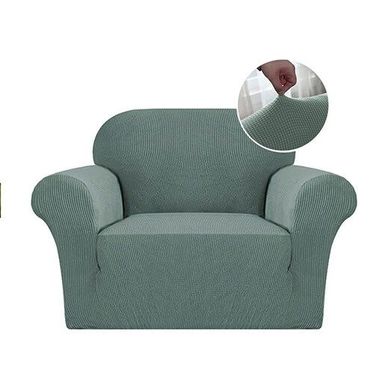 Універсальний чохол на крісло-диван світло-зелений трикотаж-жаккард