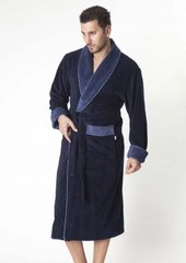 Довгий чоловічий халат без капюшона ns 1140-1 синій