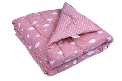 Детское зимнее силиконовое одеяло Розовая тучка в бязи